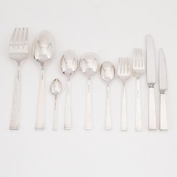 A Japanese sterling silver cutlery, mark of K. Uyeda, 20th century (98 pieces).