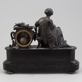 A 19th century mantle clock.