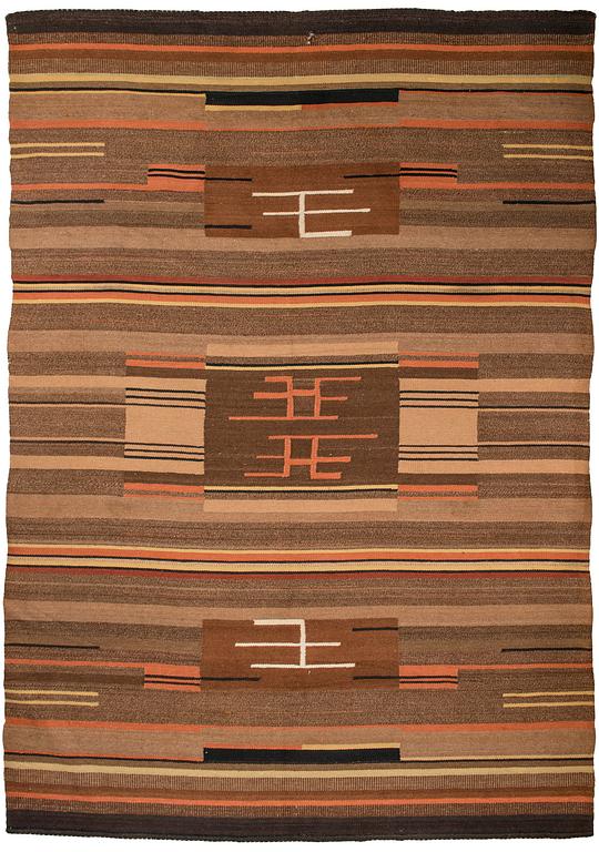 A 1930s Finnish flat weave carpet.  Circa 353x249 cm.