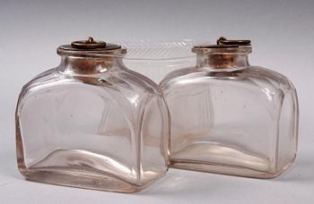 SKRIN MED GLASPLUNTOR, Karl Johan, 1800-talets första hälft.