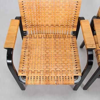 Alvar Aalto, nojatuoleja, 6 kpl, malli 45, Artek 1970-luku.