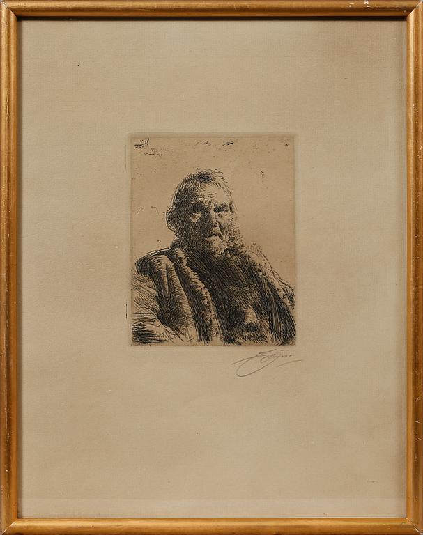 ANDERS ZORN, etsning, signerad, i trycker daterad 1918.