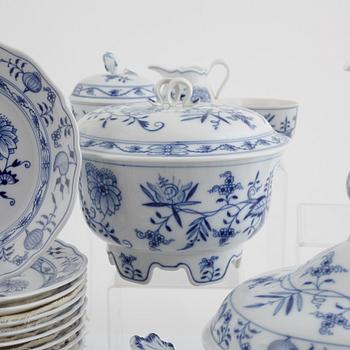 A Meissen Dining and Coffee Service, "Onion Pattern", (90 pieces).