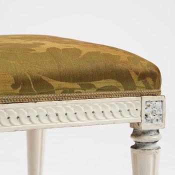 A pair of Gustavian stools by J. E. Höglander (master in Stockholm 1777-1813).