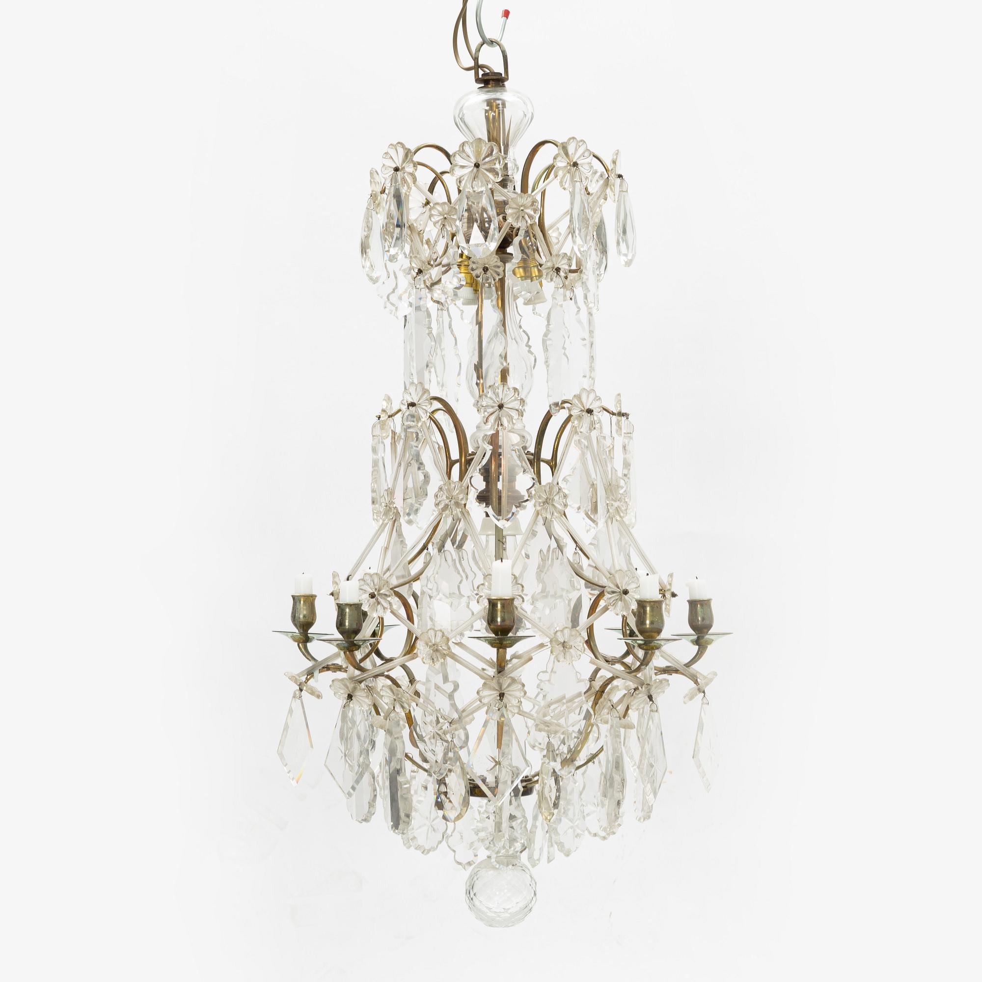 A Rococo style chandelier, first half of the 20th Century.