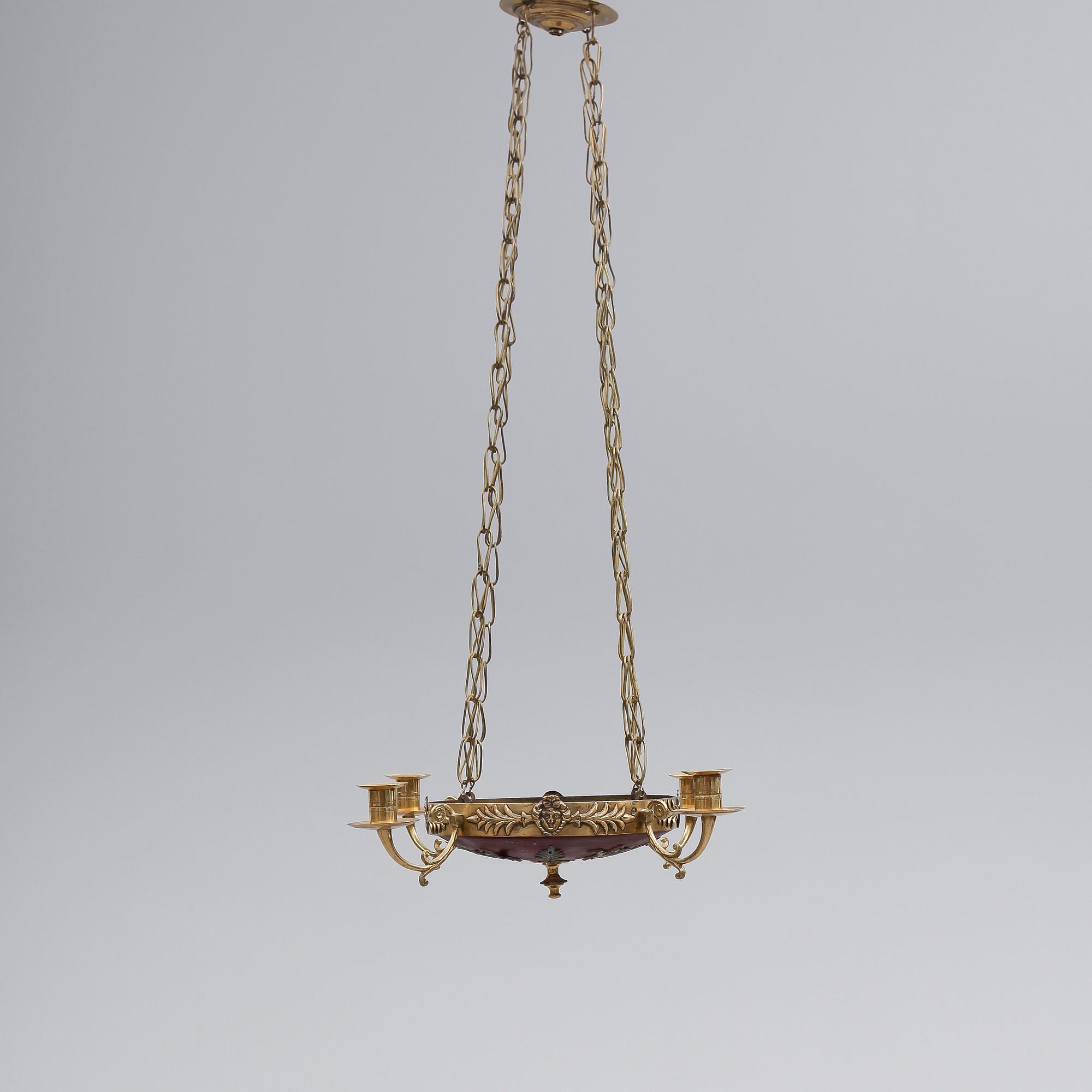 TAKAMPEL, empirestil, 1800-tal. Höjd ca 75 cm.