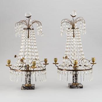 A pair of late-Gustavian style 19th-century girandoles.