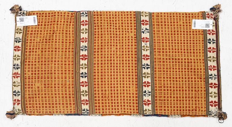 Carriage cushion, Skåne, second half of the 19th century, approx. 106 x 53 cm.