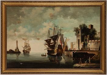 CLAUDE JOSEPH VERNET, copy after, oil on canvas, probably 19th Century.