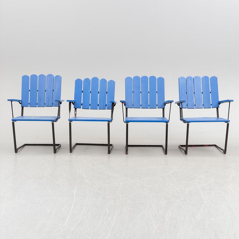 A five-piece garden furniture suite from Grythyttan, mid 20th Century.