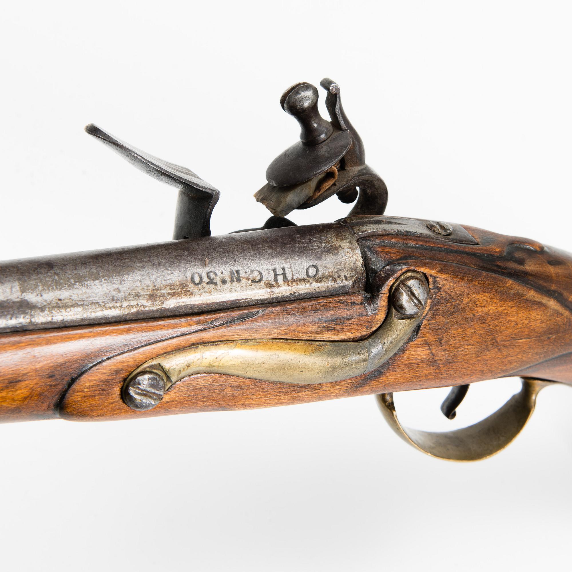 A Swedish flintlock pistol model 1738.