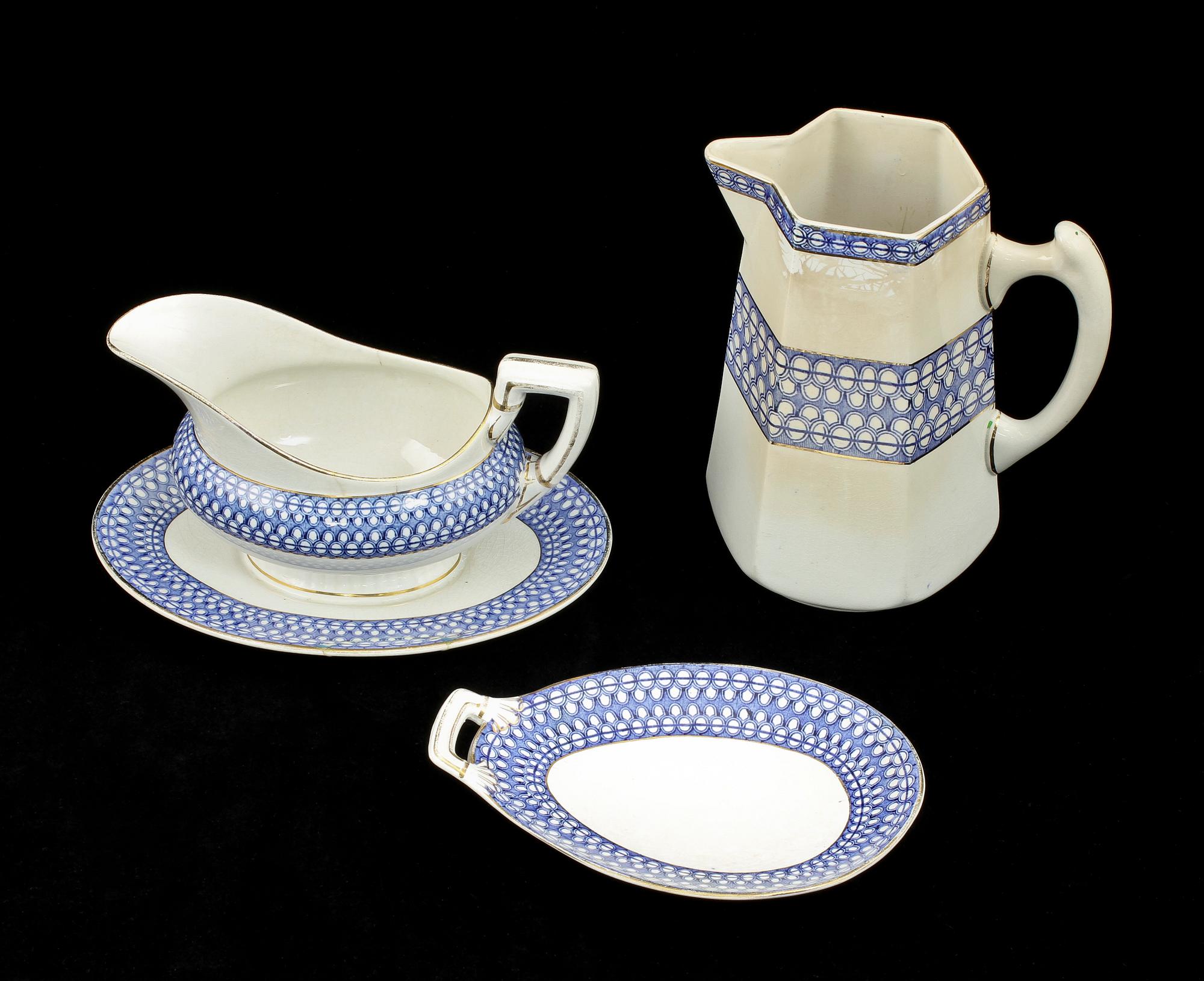 SERVISDELAR, 98 delar, flintgods, "Washington", Rörstrand, 1900-talets början.