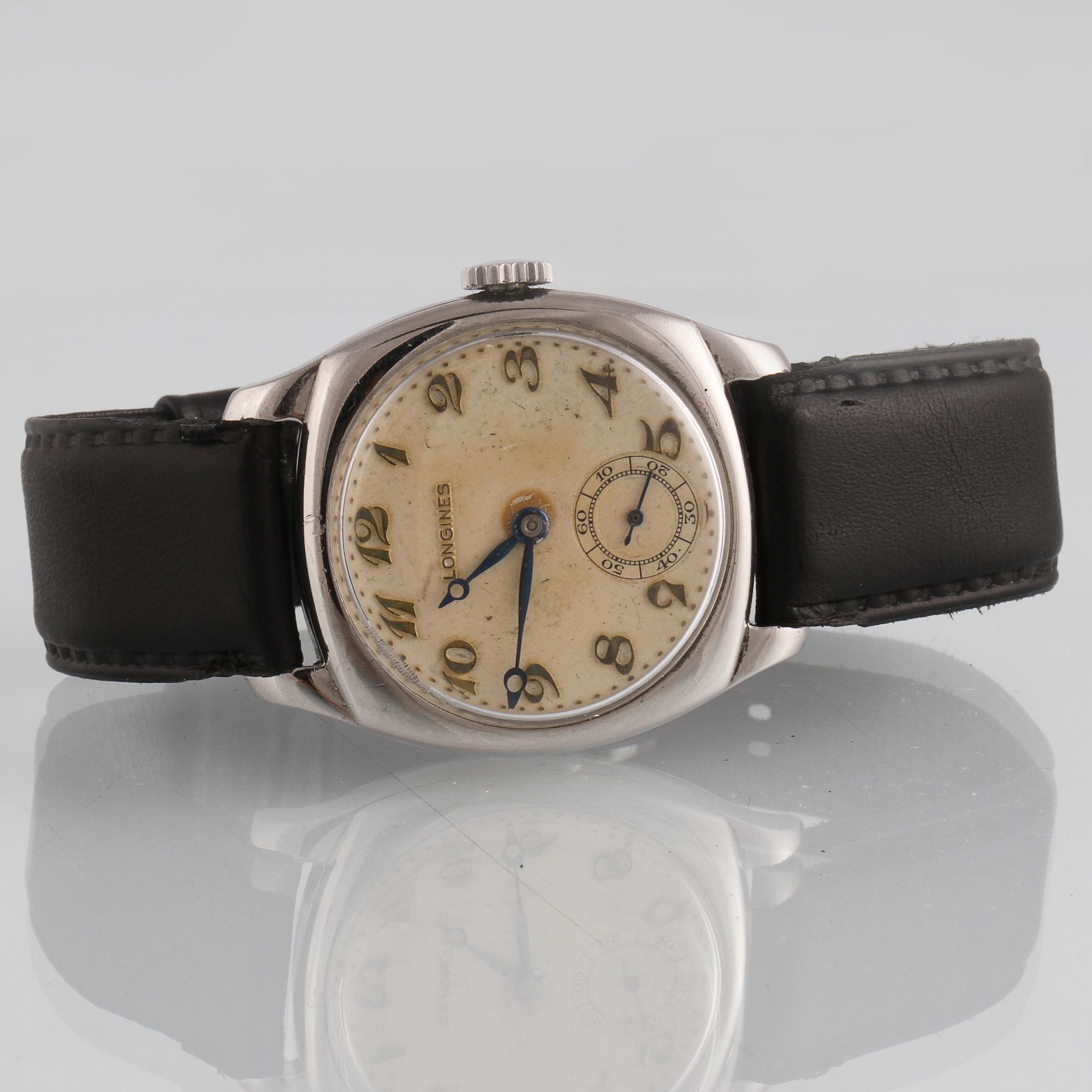 ARMBANDSUR, Longines, stål, omkring 1930-talet.