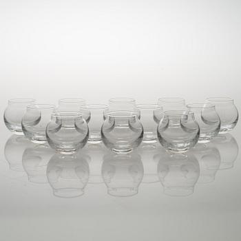 TIMO SARPANEVA, juomalaseja, 12 kpl, "Pallo", Iittala 1990-luku.