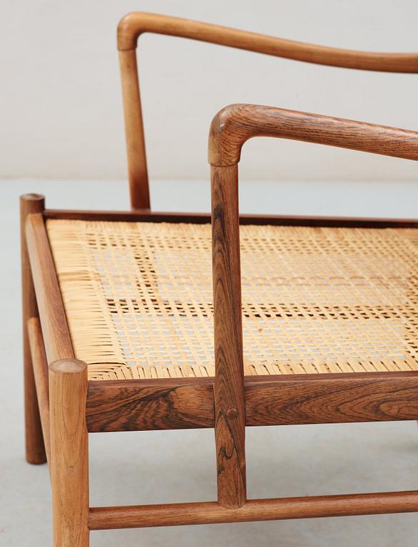 A pair of Ole Wanscher palisander 'Colonial Chair, PJ 149', Poul Jeppesen, Denmark.