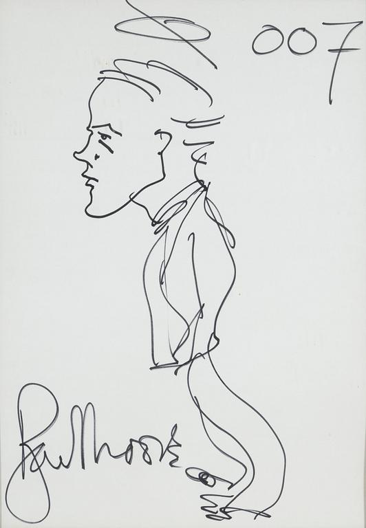 ROGER MOORE, a signed drawing by himself, made October 29, 1974.