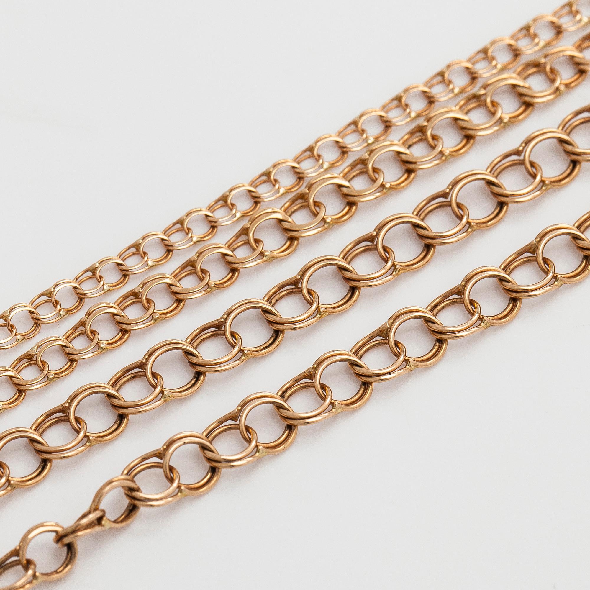 A 14K gold Bismarck necklace and bracelet.