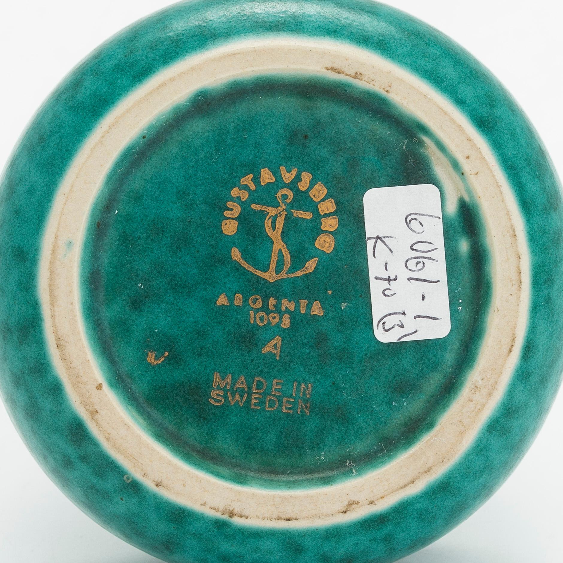 Wilhelm Kåge, A set of two dish and a vase 'Argenta', Gustavsberg, Sweden.