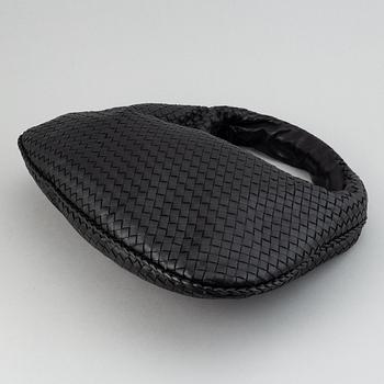 Bottega Veneta, black leather bag.