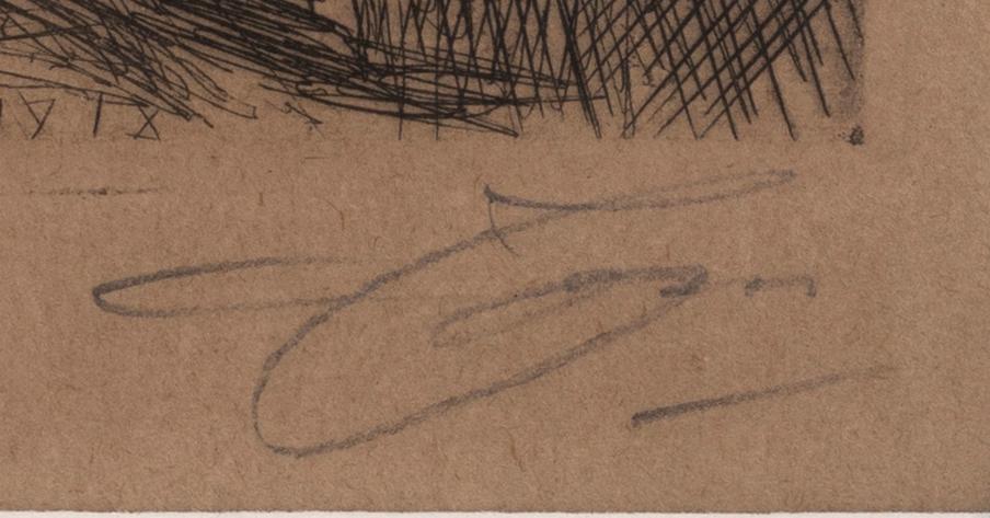 Anders Zorn, a signed etching from 1918.