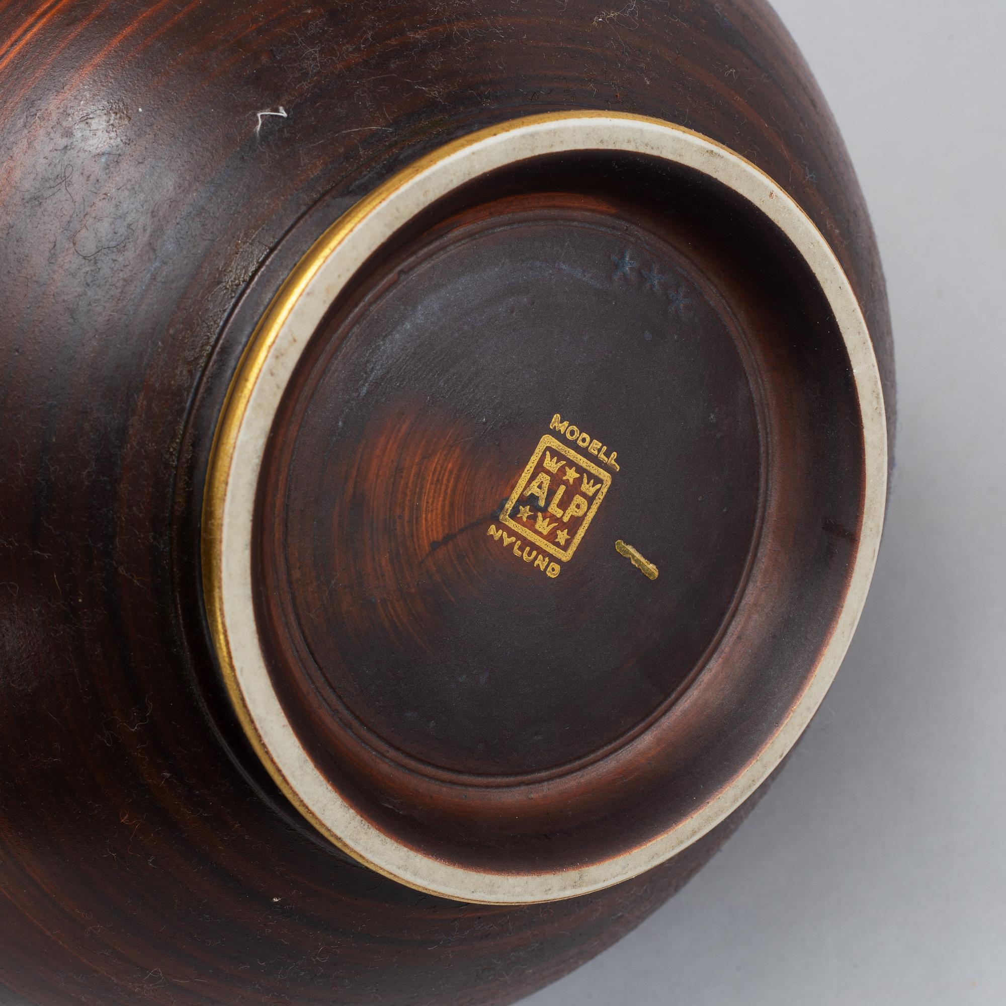 Gunnar Nylund, vas, stengods, "Flambé", Rörstrand, Lidköping 1930-tal.