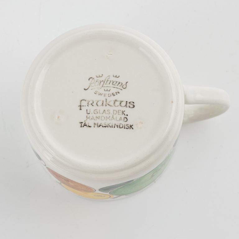 Hertha Bengtson, two 'Fructus' coffee cups with saucer, Rörstrand.