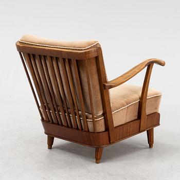 Svante Skogh, fåtölj, Swedish Modern, Förenade Möbelfabrikerna, Linköping, 1940-tal.