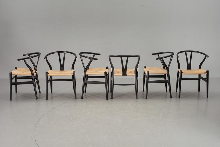 KARMSTOLAR, 6 st, "Y-stolen", Hans J Wegner, Carl Hansen & Sön.