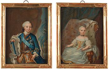 349. Ulrica Fredrica Pasch, Gustaf III (1746-1792) & Sophia Albertina (1753-1829) as children.