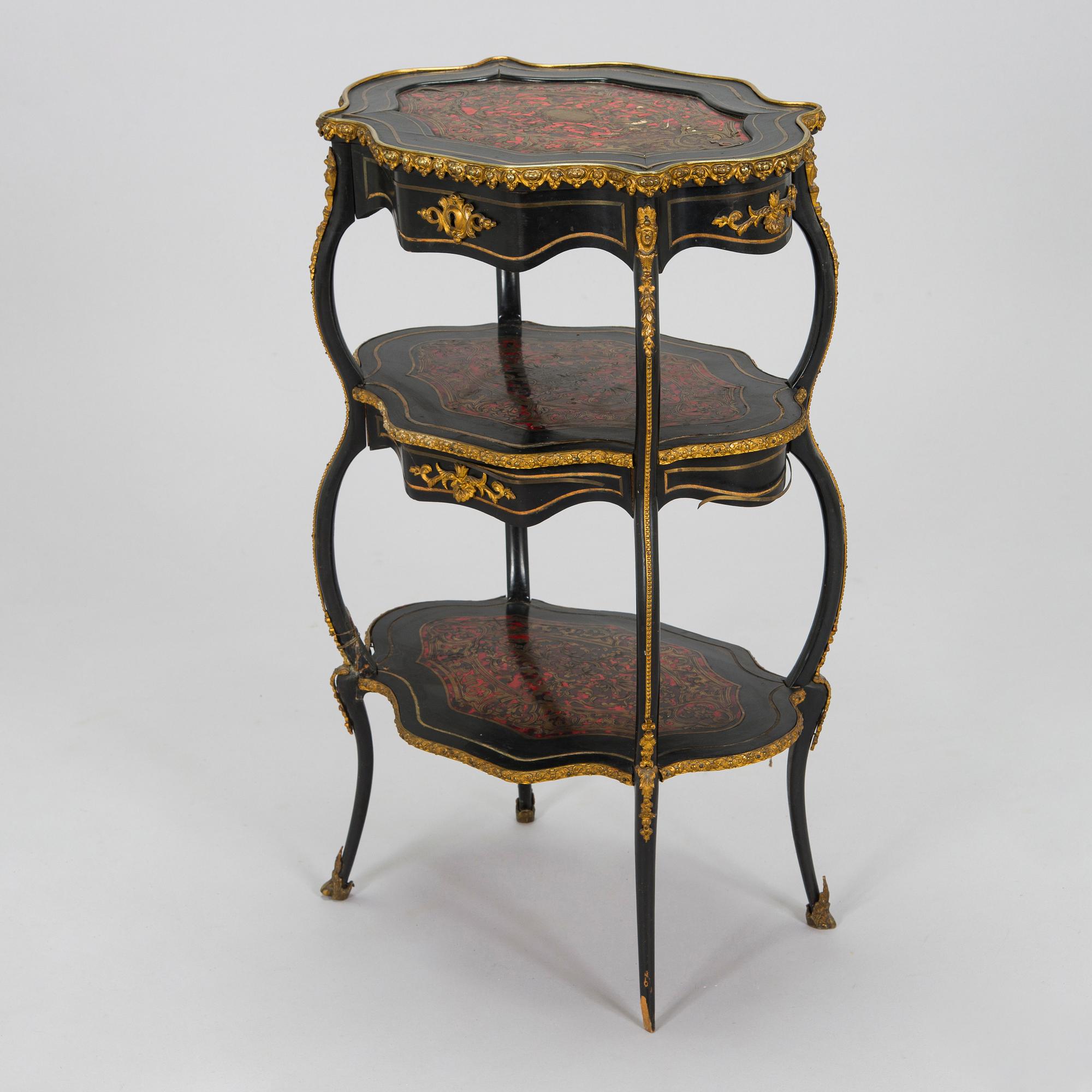Etagere/ bord, boulle-stil, Frankrike 1800-talets slut.