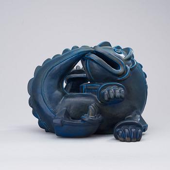 A Wilhelm Kåge stoneware figure of a dragon puppy, Gustavsberg Studio, ca 1940.