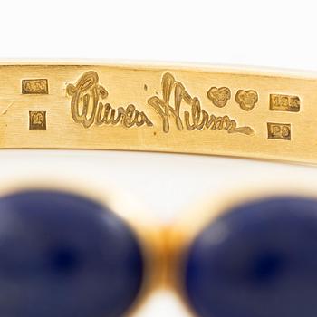 Wiwen Nilsson, a bracelet, 18K gold with lapis lazuli, Lund 1965.