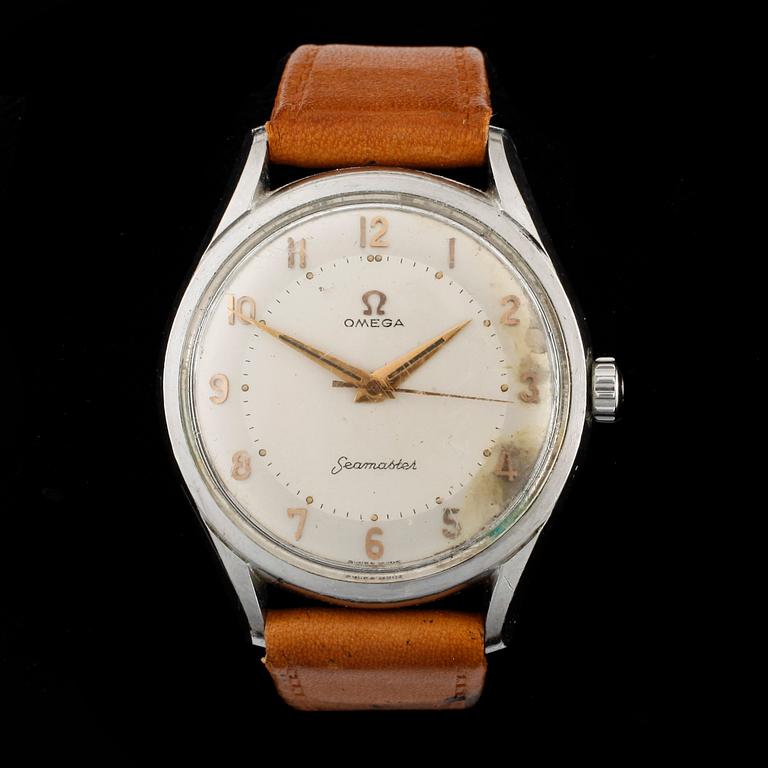 ARMBANDSUR, herr, stål, Omega Seamaster, 1950-60-tal.