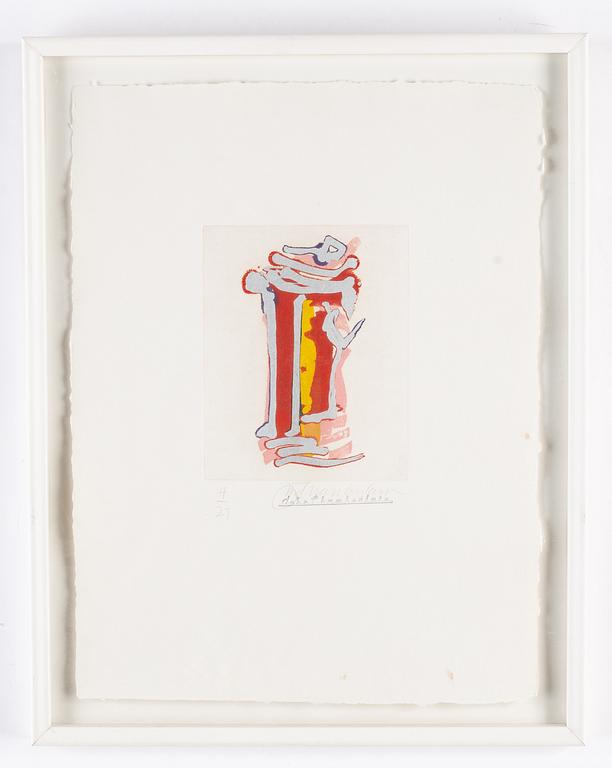 John Chamberlain, etchings on paper with silkscreen, 3, signed 4/27.