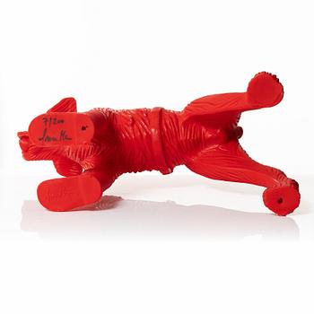 William Sweetlove,  "Cloned Schnauzer with water bottle". (Red).