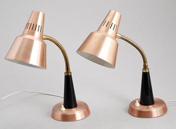 BORDSLAMPOR, 1 par, Gemi, 1960-/70-tal.