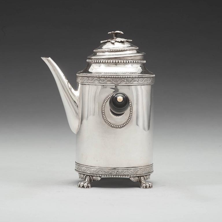 Nils Tornberg, kaffekanna, silver, Linköping 1792, gustaviansk.