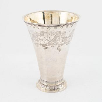 Petter Julin, bägare, silver, rokoko, Köping 1760.