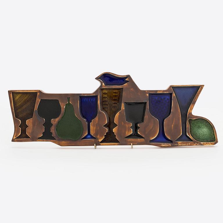 Gunvor Olin-Grönqvist, relief, stengods, signerad G. Olin-Grönqvist Arabia.