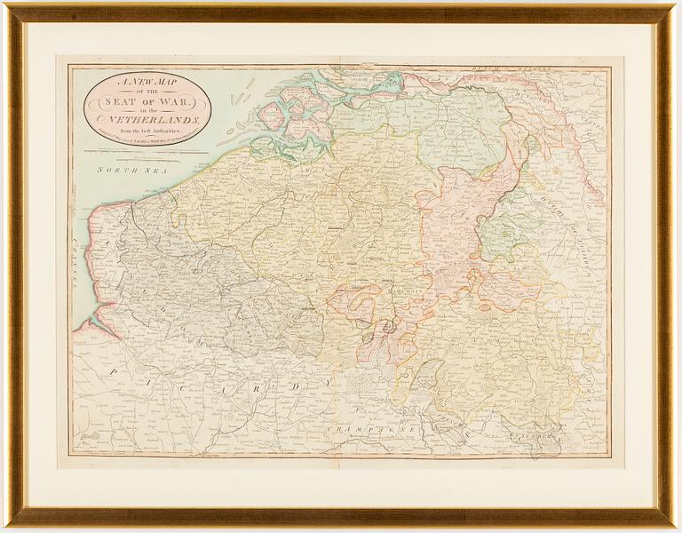 KARTA, "Seat of War in the Netherlands" Robert Laurie & James Whittle, 1794.