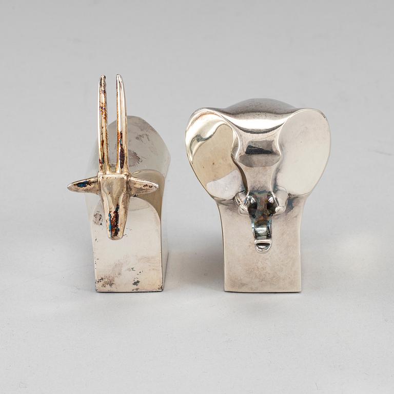 GUNNAR CYRÉN, 
 two silverplated figurines Dansk Design later part of the 20th century.