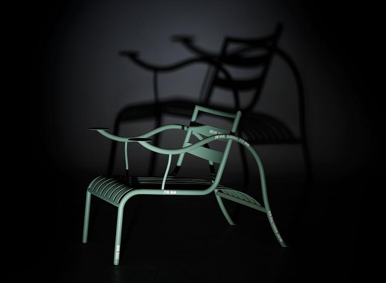 A Jasper Morrison turbular steel 'Thinking man's chair', Cappelini, Italien.