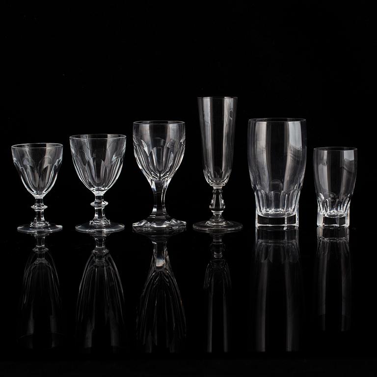 A glass service, 20th Century, presumably Orrefors. (61 pieces).