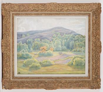 PRINS EUGEN, oil and gouache on panel, signed with monogram and dated 1929. Verso signed Eugen and dated 1929.