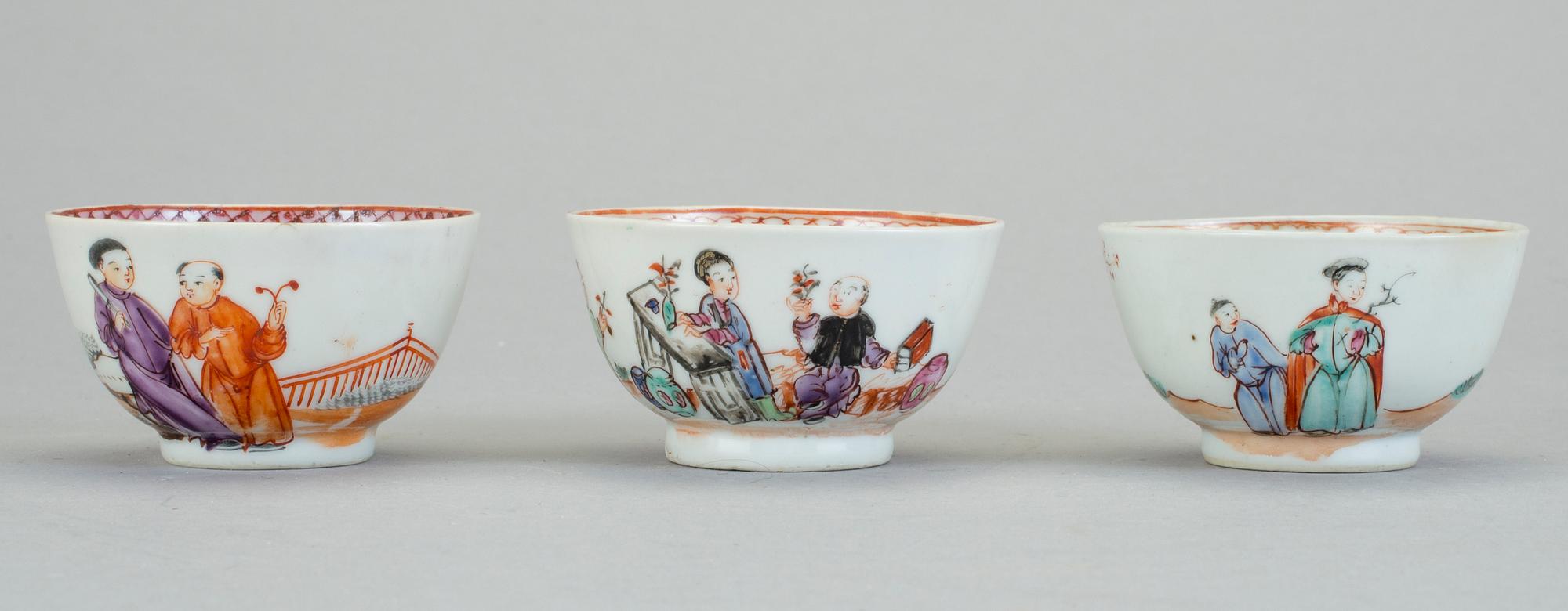 PARTI PORSLIN, 4 delar, Kina, 1700-tal.
