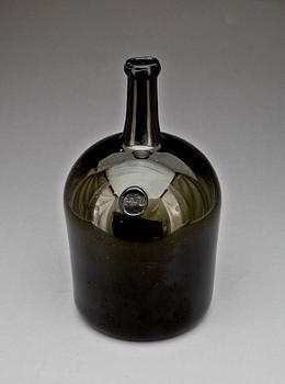 FLASKA MED SIGILL, glas, 1700-tal.