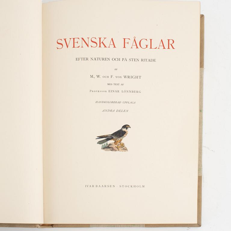 Bibliofilupplagan av von Wright: Svenska fåglar.