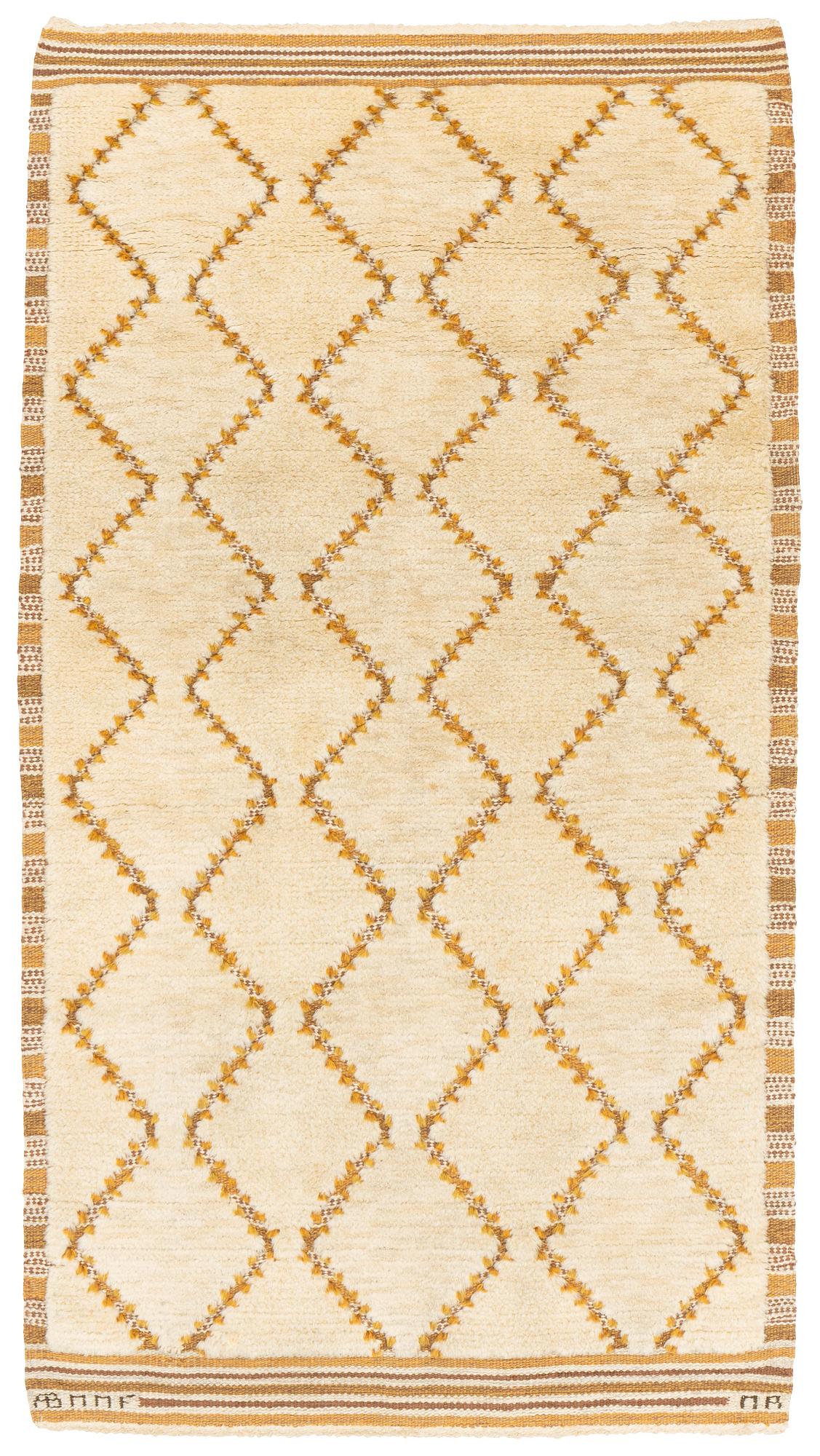 Marianne Richter, a carpet, "Gångarna", knotted pile in relief, ca 181 x 100 cm, signed AB MMF MR.