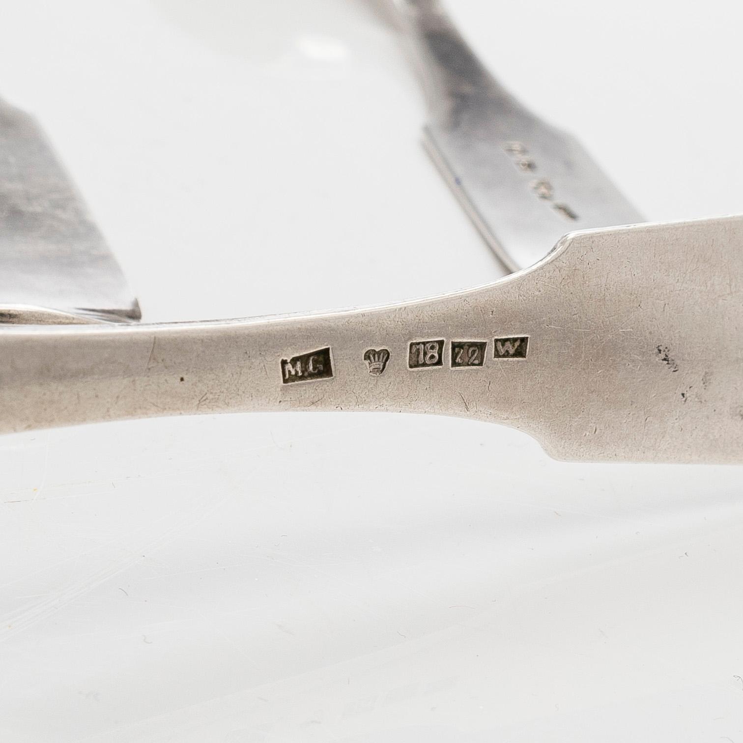 Matskedar, 13 st, silver, Viborg och Nyslott 1846-1864.