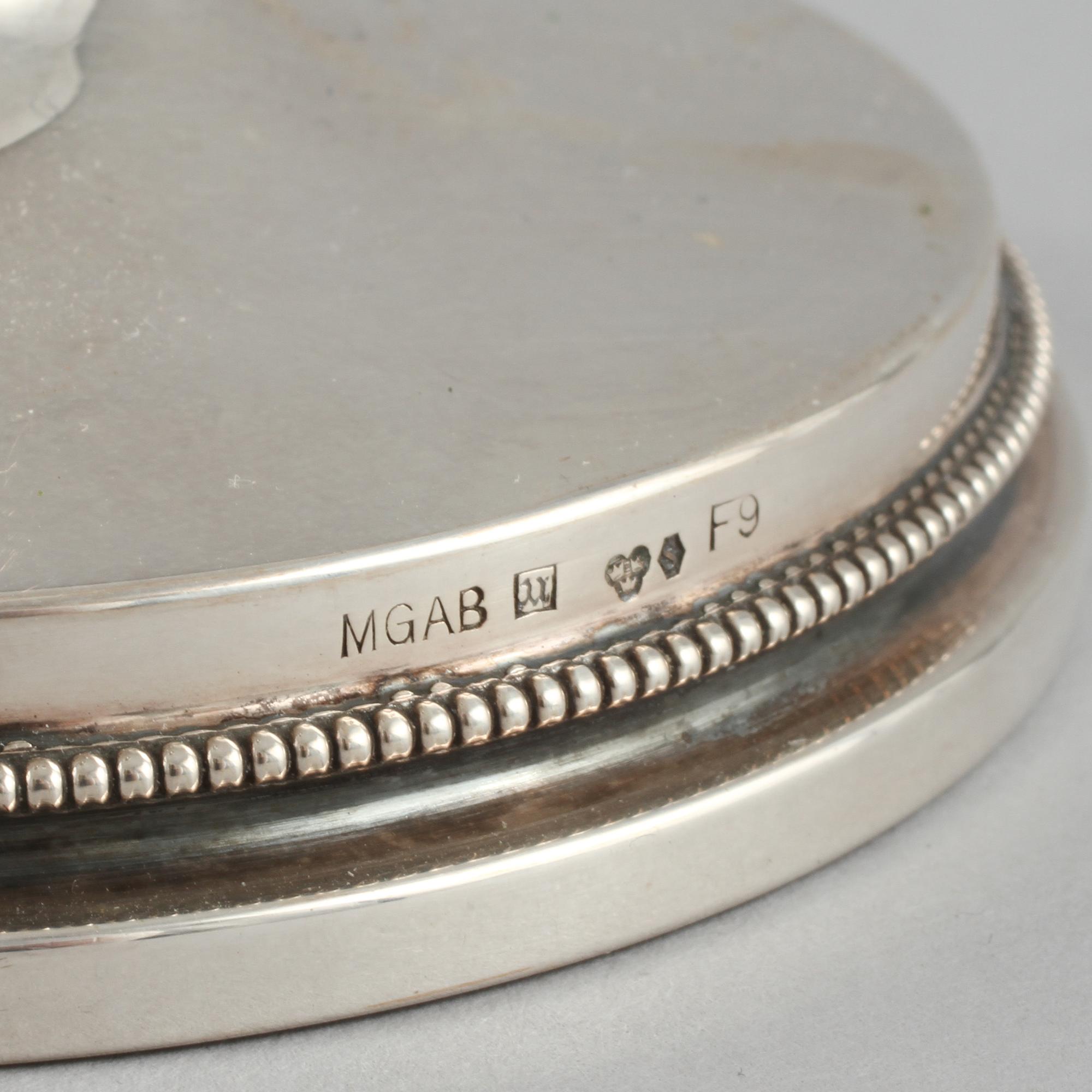 LJUSSTAKAR, ett par, silver, Markströms Guldsmeds Ab, Uppsala, 1956.